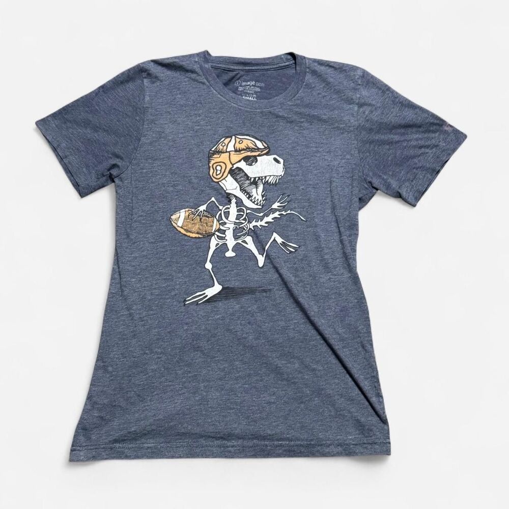 Image one navy blue American football (width 17in, length 24-1/2in) T-shirt